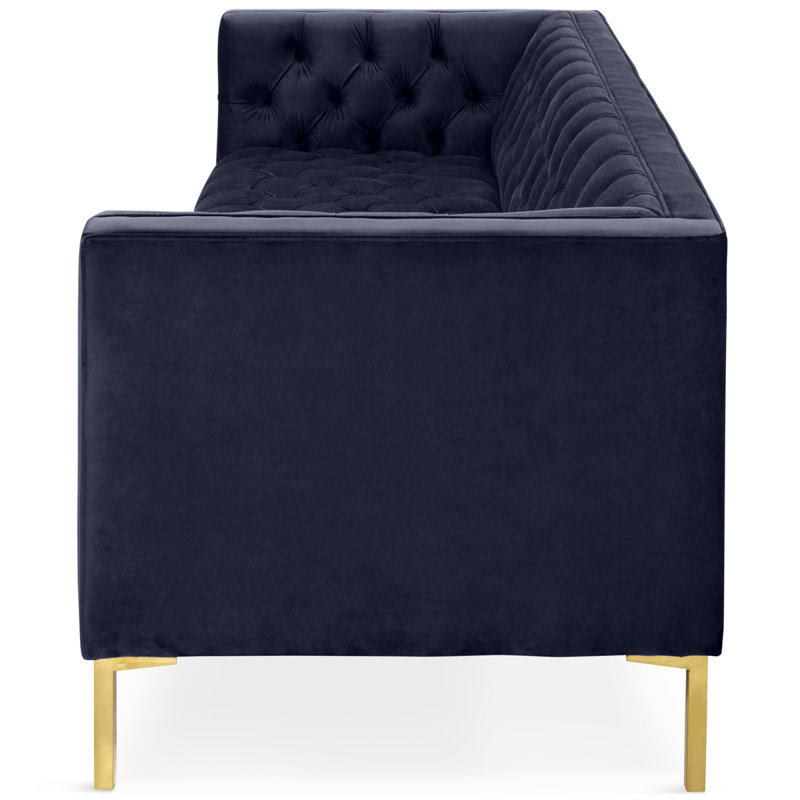 Dunkelberger 82.5'' Velvet Sofa, Dark Blue
