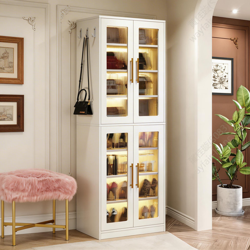 22 Pair Shoe Storage Cabinet, White