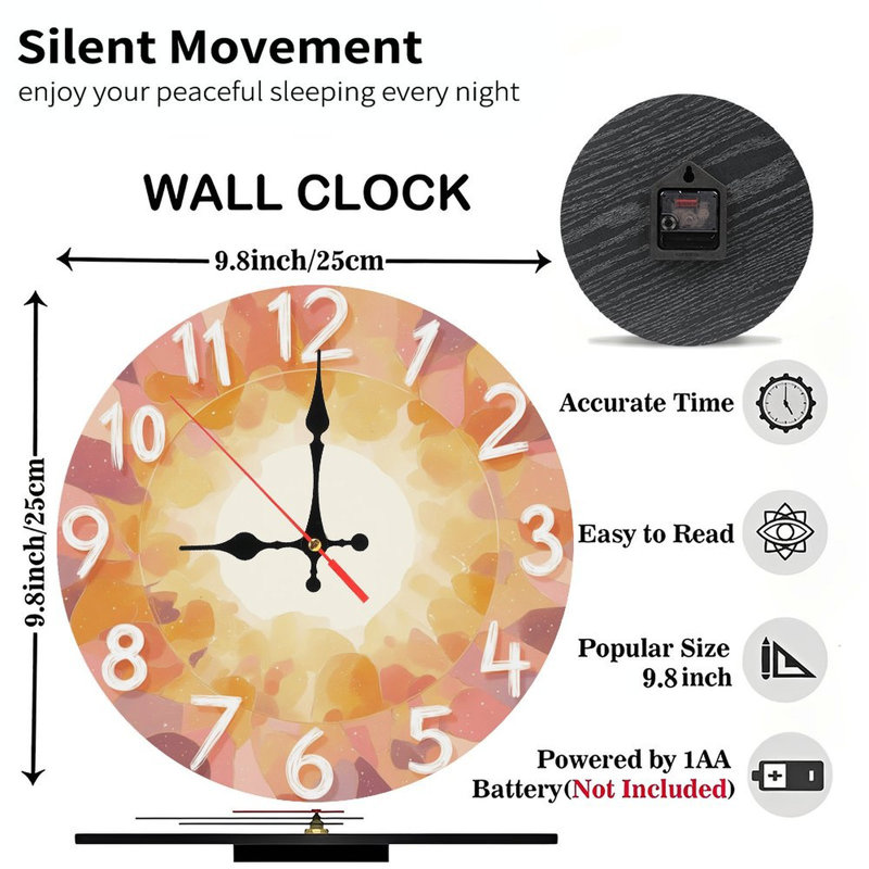 Horloge avec chiffres aquarelle