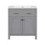 Meuble-lavabo moderne gris de 30 po. Lavabo en céramique et armoire à 2 portes. Fermeture en douceur. Offre un meuble-lavabo attrayant. Avec lavabo. Tiroir. Rehausse le style-57979767-57979764
