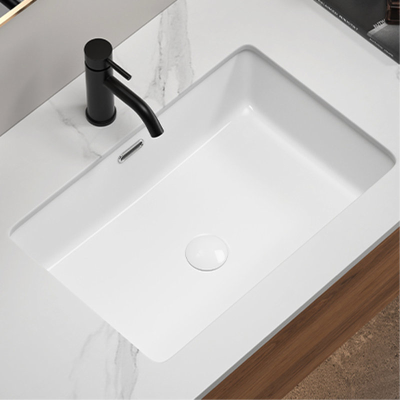 24" X 16" Undermount White Ceramic Kitchen Sink, Single Bowl, Heat & Scratch , Glazed Surface For Bathroom Design Long Wide Deep Stain Easy Drainage