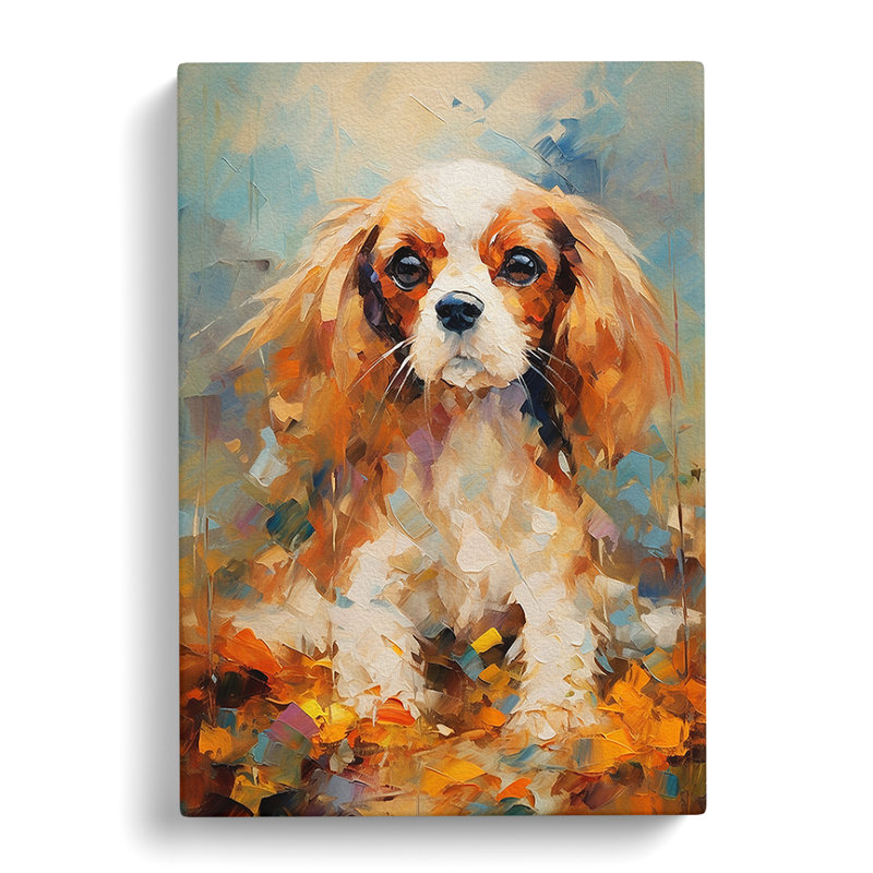 Cavalier King Charles Spaniel Impressionism No.2 - No Frame Art Prints - Wrapped Canvas, 60cm H x 40cm W x 3cm D