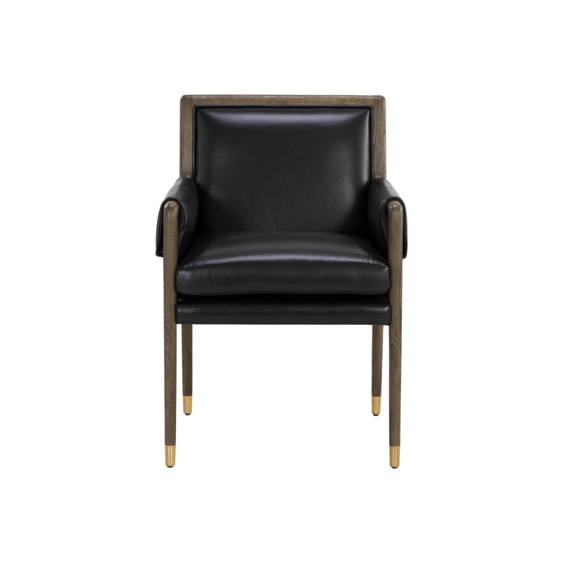Rauno Leather Arm Chair, Brown, Black