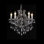 Lustre 5 lumières en chrome avec cristaux fumée