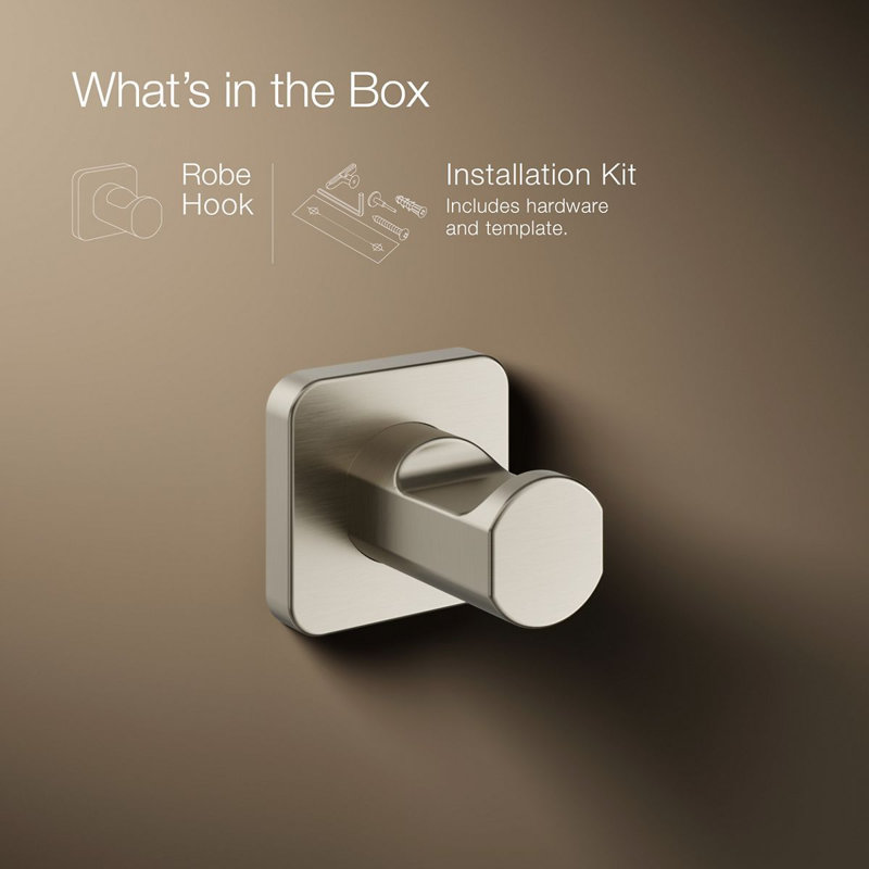 Parallel Robe Hook, Vibrant Brushed Nickel