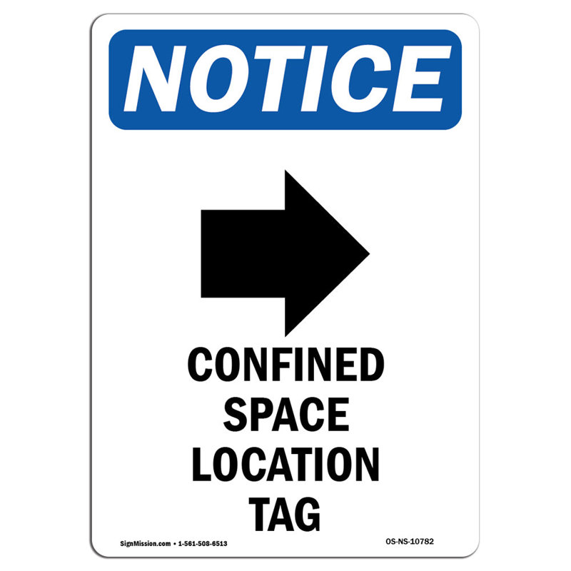 Confined Space Location Aluminum Sign 12 x 18
