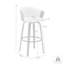 Tabouret de bar pivotant avec finition en bois de noyer et revêtement en similicuir