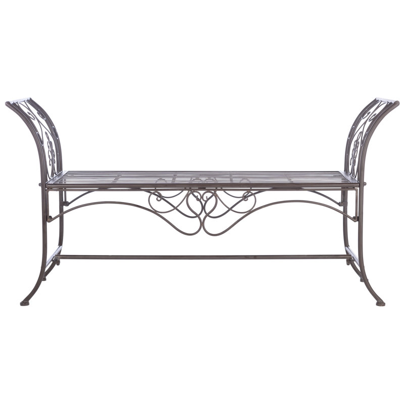 Banc de jardin en métal Geddes, Brun rustique