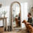 Arched Solid Wood Full Length Mirror-202688362