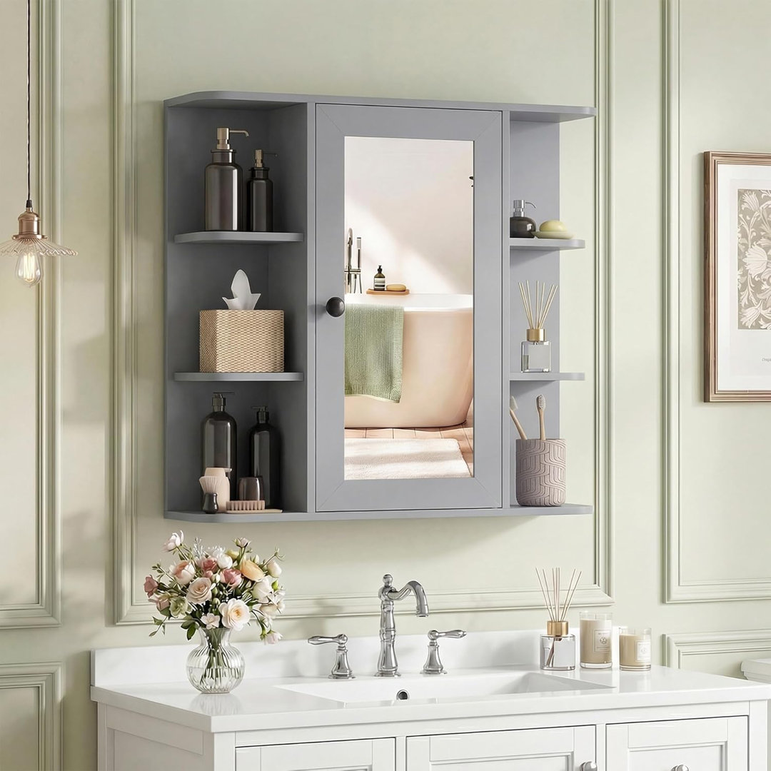 W H Wall Mounted Required Medicine Cabinet Mirror