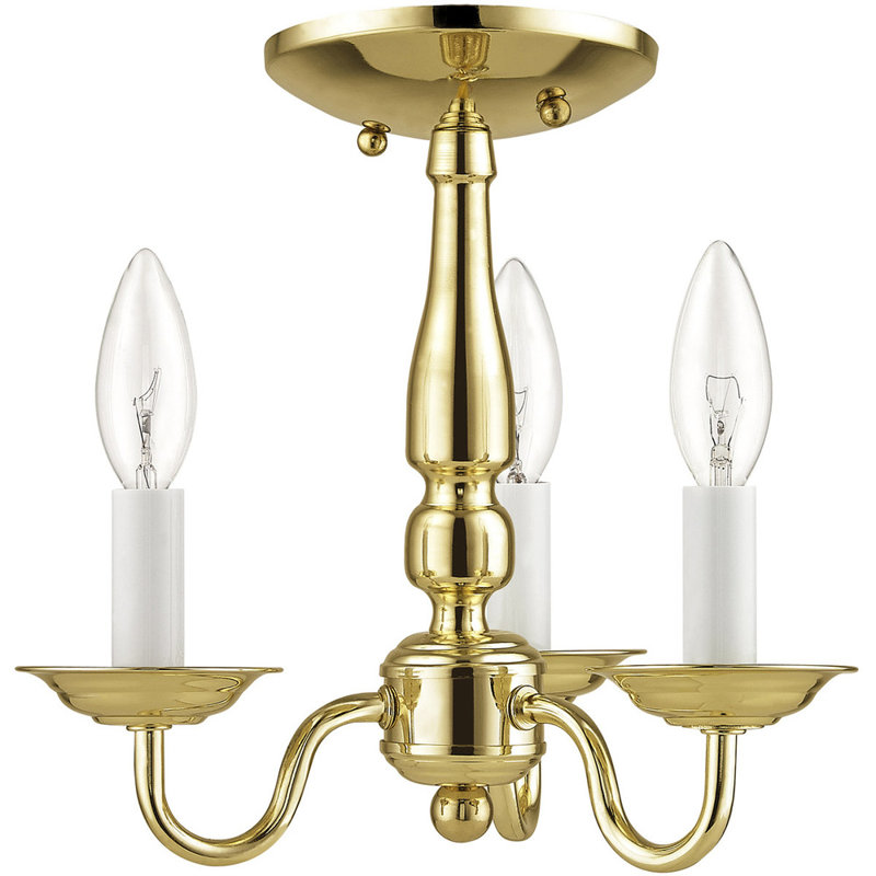 Lustre classique à 3 lumières de style bougie