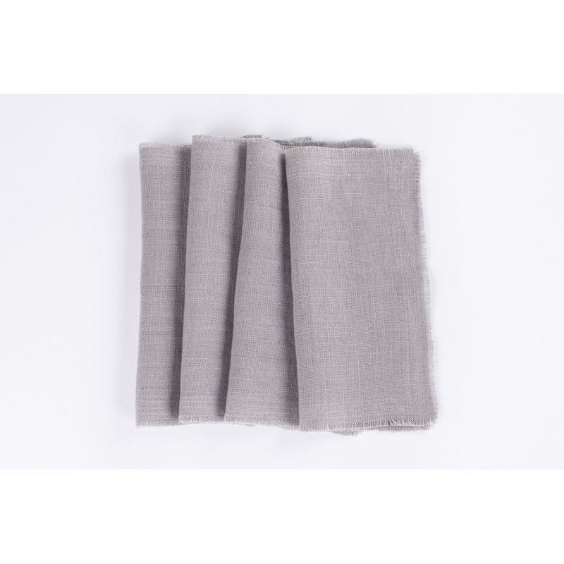 Ensemble de serviettes de table en lin RAPHAEL (ensemble de 4), Gris