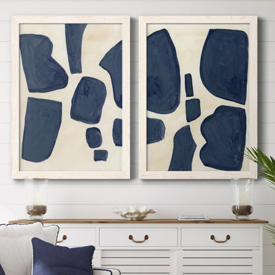 " Blue Pieces I " 2 - Pieces Painting Print