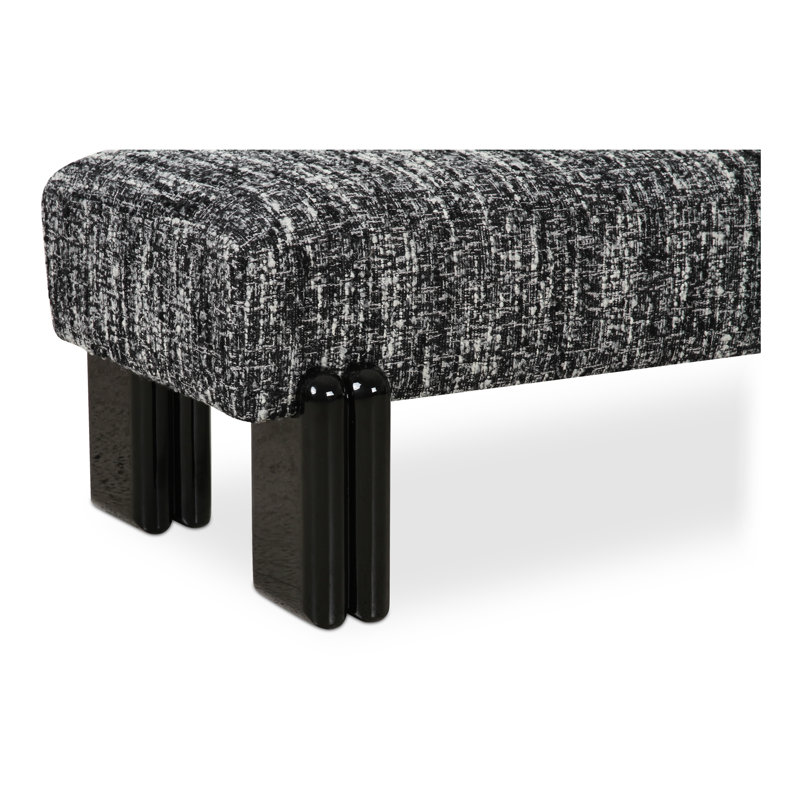 Priya Upholstered Bench, Black, Black