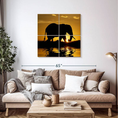 Brampt Elephant Silhouette At Sunrise In Kenya