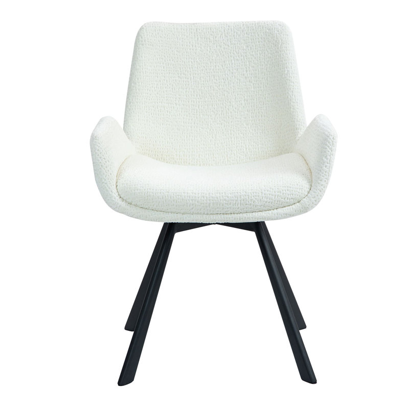 Ensemble de 2 chaises pivotantes Zara ivoire et noires Zara, Ivoire ivoire