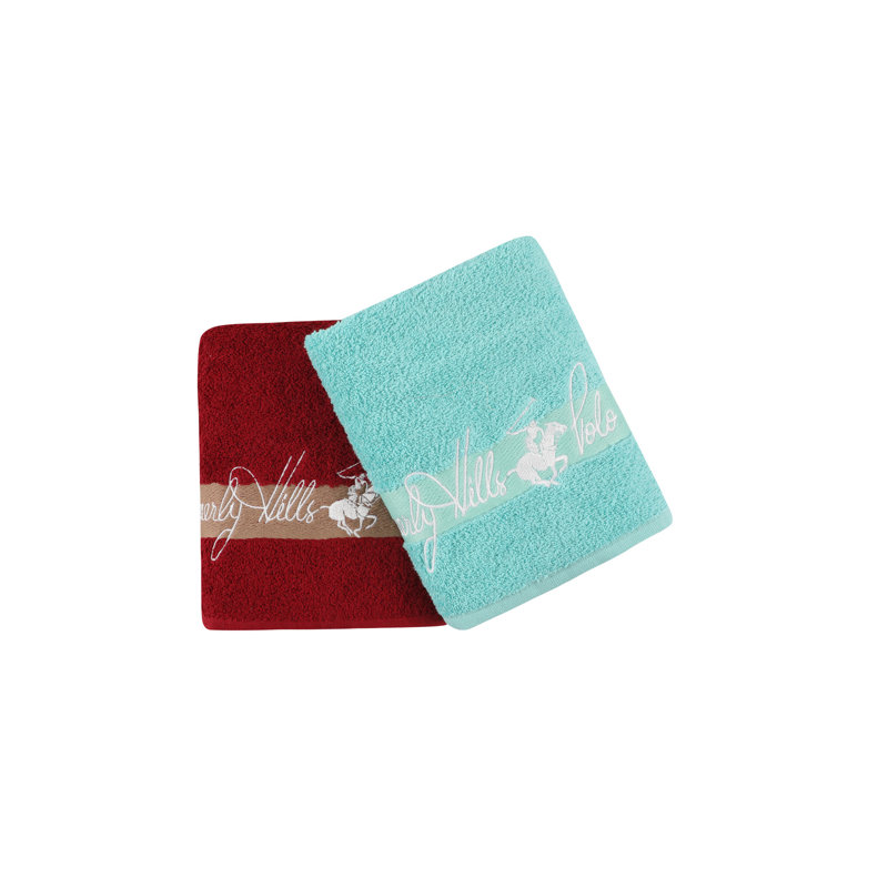 Ensemble de serviettes luxueuses 100% coton, bleu pétrole et rouge bordeaux, 19,7 po x 35,4 po | 450 g / m² pour une absorbance ultime | Lavable à la machine, doux et durable | Parfait pour le spa, la salle de bain et l'utilisation quotidienne