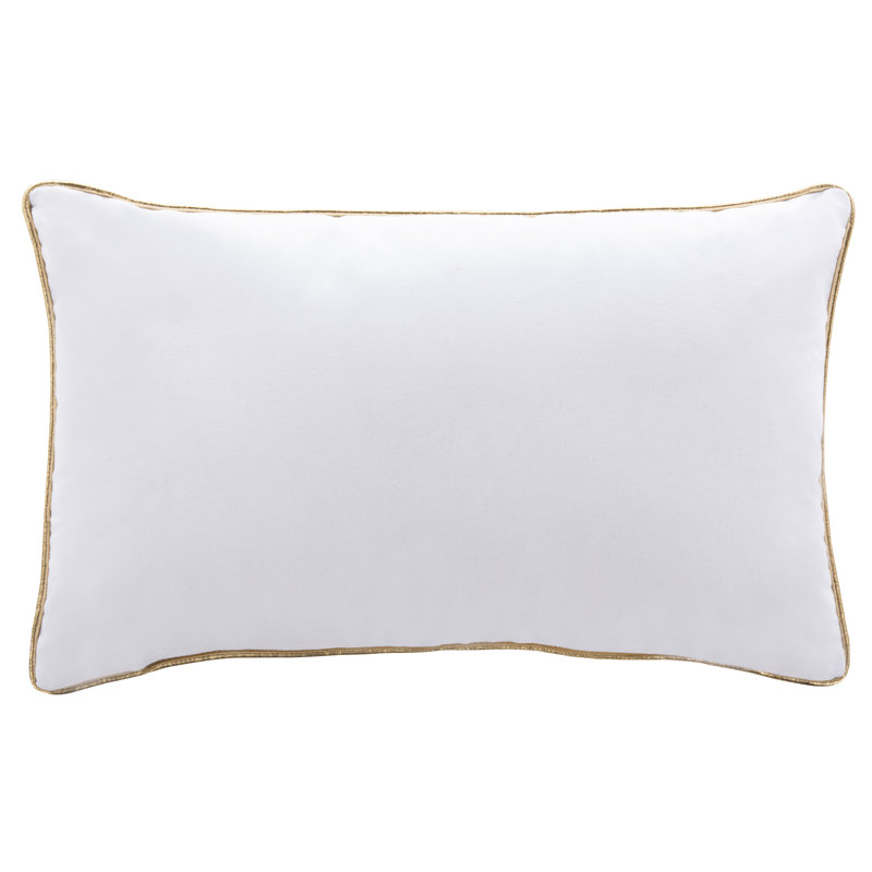 Fa La La Red and White Cotton Embroidered Pillow