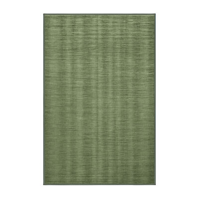 Machine Washable Solid Green Area Rug