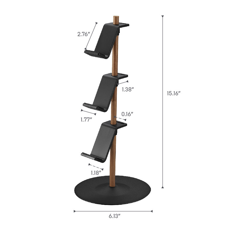 Yamazaki Home Controller Stand, Steel And Wood, Adjustable, Black