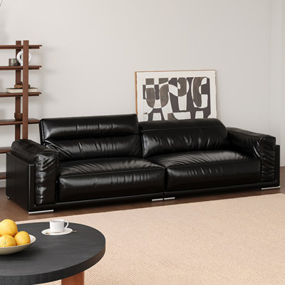 Bauhaus French retro black oil wax sofa