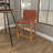 Markus Teak Wood Woven Leather Seat and Back Bar Stool with Beam Footrest-1241040558