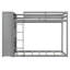 Lit superposé simple au-dessus de simple avec commode éclairée, support suspendu et tiroirs de rangement-707129546