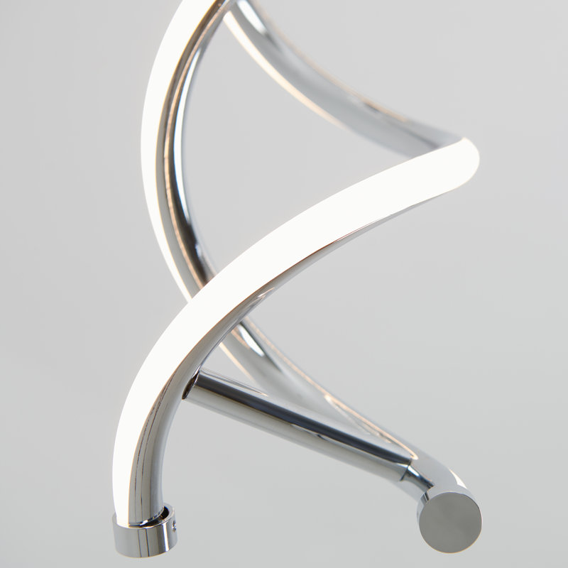 Modern Chrome LED Pendant Light with Artistic Curves