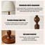 Beige-blanc + coton et lin brun clair + lampes sur pied de forme libre en bois massif
