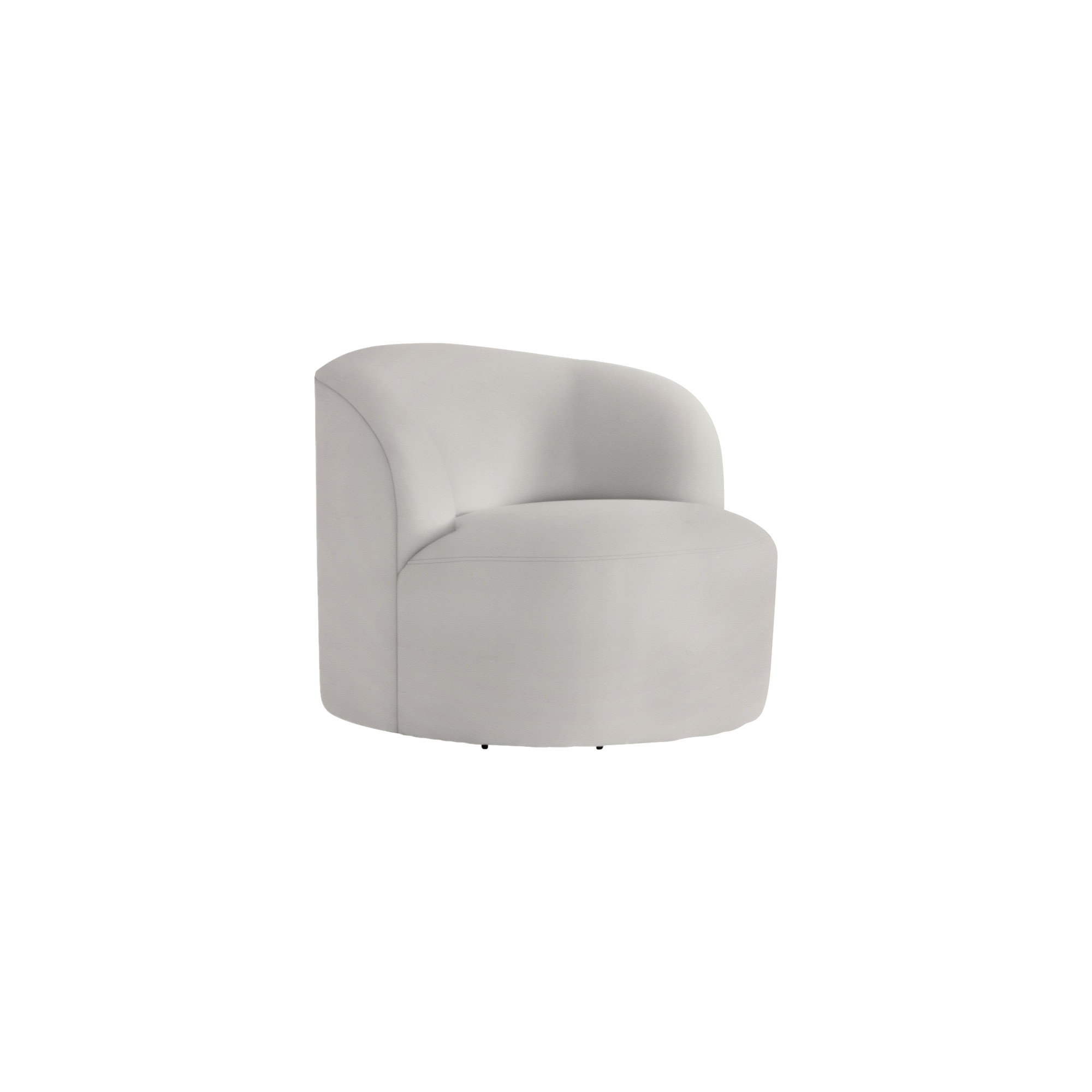 Mulia Swivel Patio Chair with Cushions, Light Grey Vinyl 6503-010