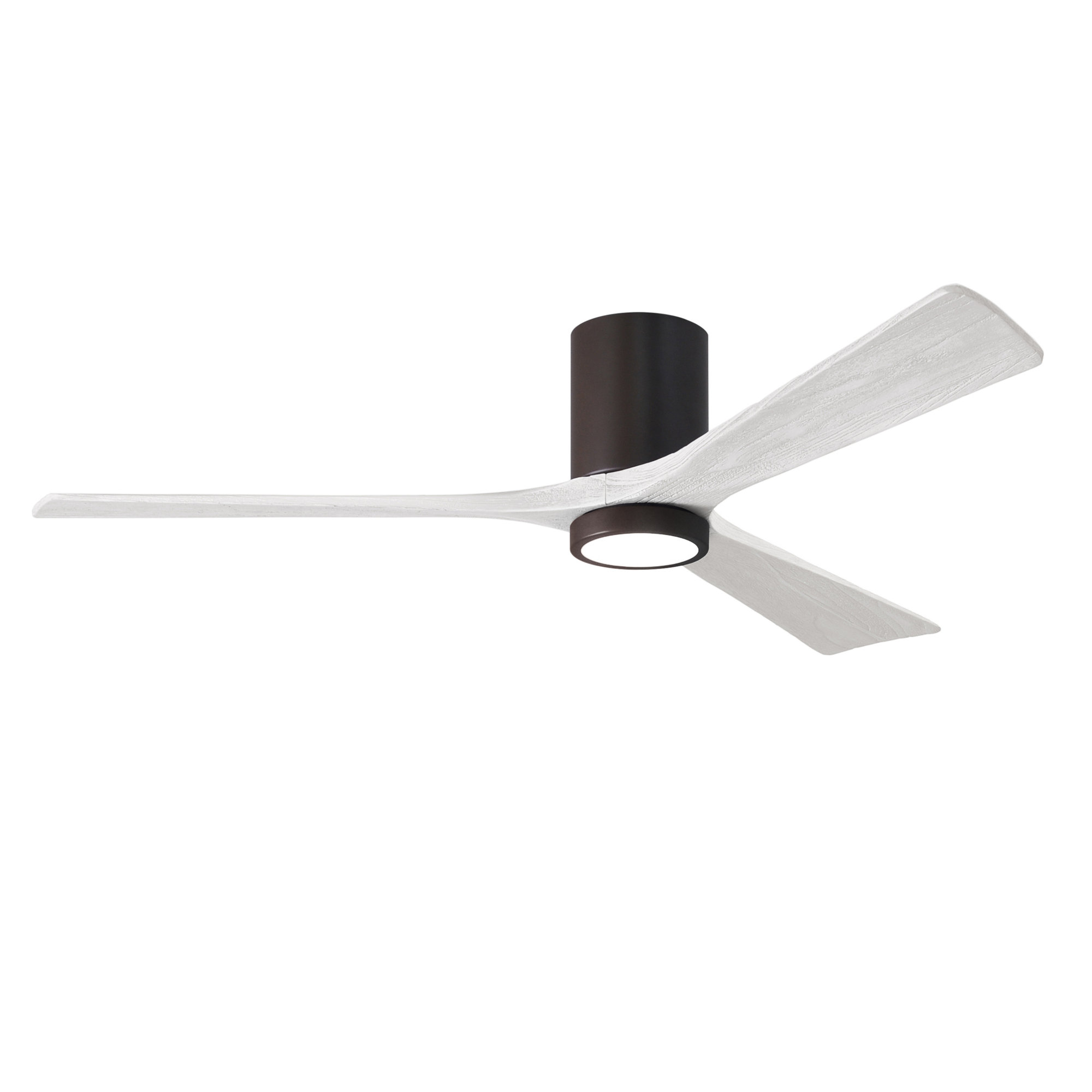 Olivier 3 Blade Ceiling Fan with LED Light Kit, Textured Bronze, 60", Matte White