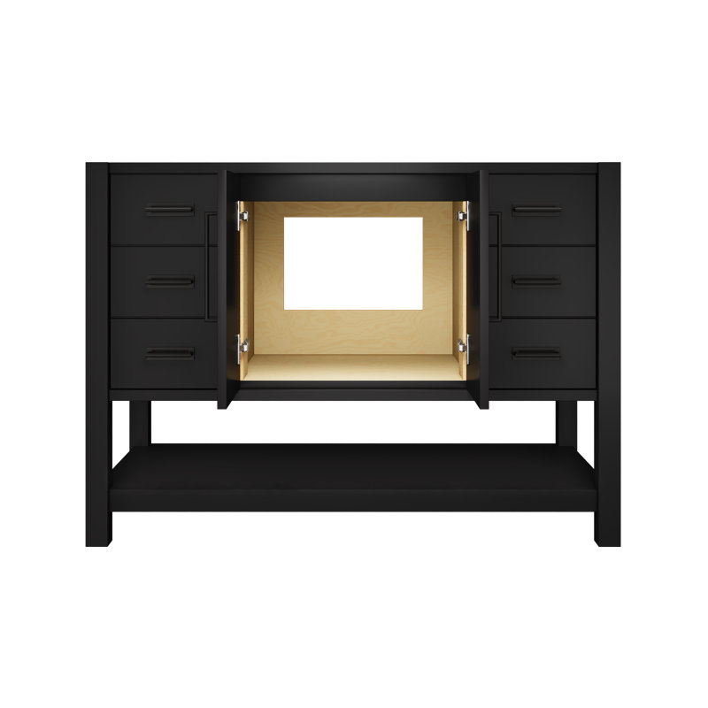 Kiawah Single Extra Wide Bath Vanity, Noir, 48", Matte Black