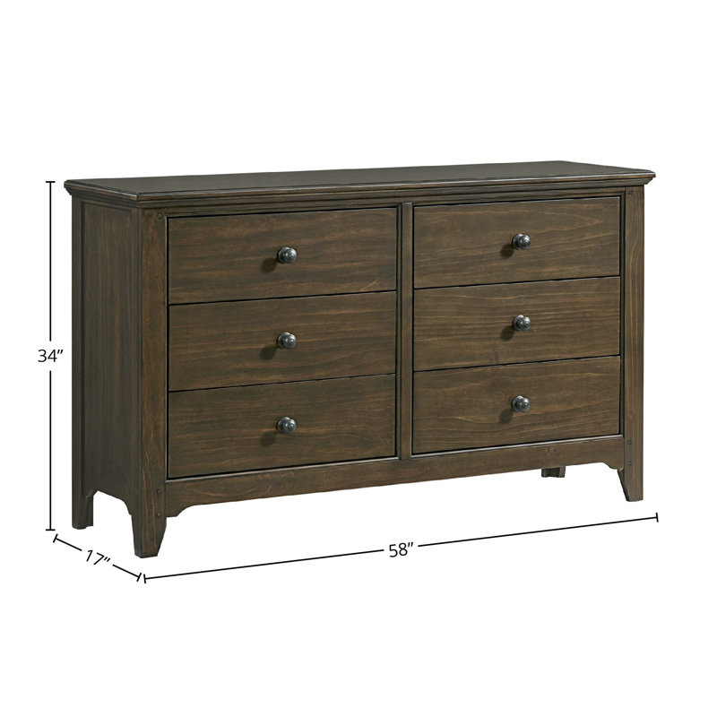 Commode 6 tiroirs Tahoe Youth Farmhouse, Brun