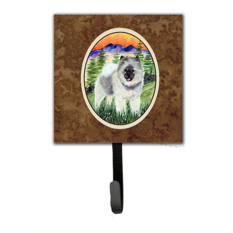 Porte-laisse keeshond et crochet mural