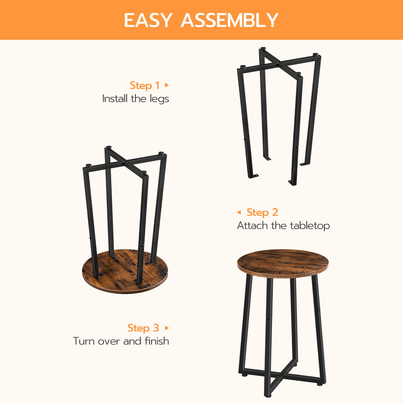 Phair 21.7" Round End Table, Brown