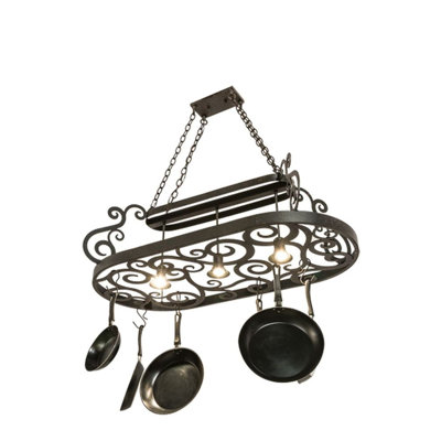 Neo Steel Handcrafted Oval Hanging Pot Rack