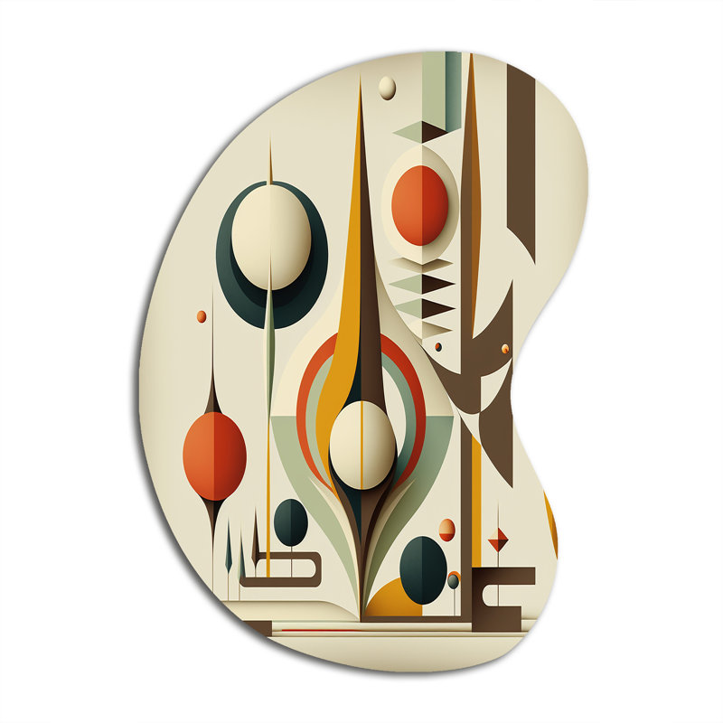 Art graphique rétro Mid-Century VI - forme de flèche moderne de style Mid-Century - art mural métallique asymétrique