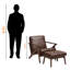 Ensemble de chaises longues 2 pièces Affinity Mid-Century moderne en brun foncé, H 29,47 po x l 27,74 po x P 32,9 po-111638839