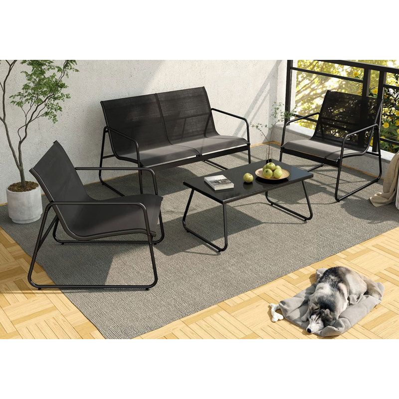 Ensemble de conversation pour 4 personnes Gelantipy, Noir