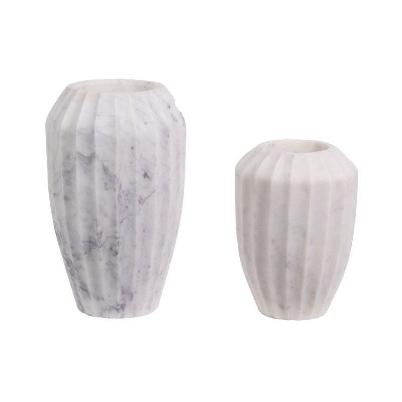 Flora Handmade Marble Table Vase, 13" H x 8" W x 8" D