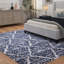 Tapis bleu et blanc en polyester Ajahnay-1420090163