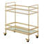 Chariot-bar en fer de style moderne avec 2 tablettes en miroir