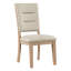Chêne rustique chaises de salle à manger 2 pièces, siège et dossier rembourrés beiges, structure en bois de 2, finition, dossier en tissu texturé