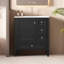  Meuble-lavabo avec lavabo en céramique, armoire de salle de bain avec cadre en bois massif et 3 tiroirs, rangement moderne-1306793