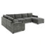 Canapé modulaire en forme de U de 119 pouces avec tissu chenille, porte-gobelets, méridienne surdimensionnée et conception d'angle irrégulière pour un confort et un style maximaux-1245961509