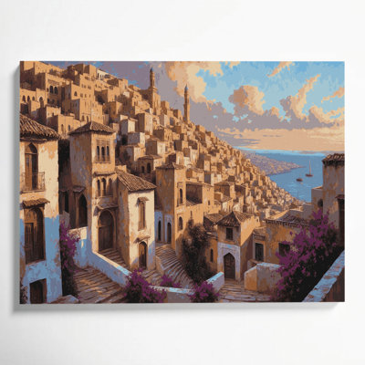 Cities Algiers Algeria Beige Canvas Wall Art