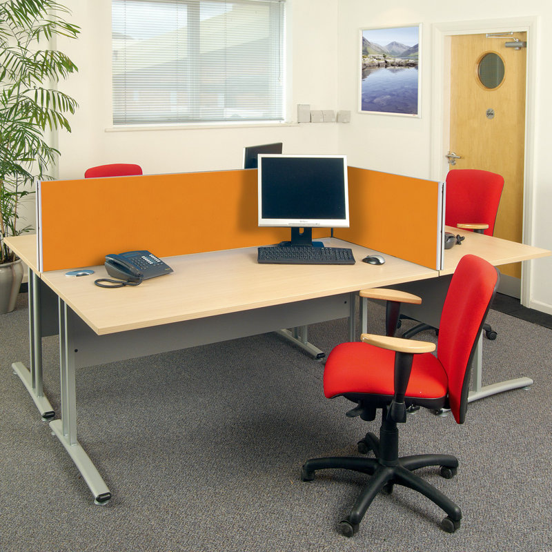 Desk Dividers, 60cm H x 160cm W x 3cm D, Orange