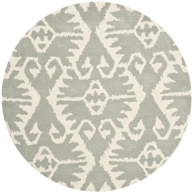 Tapis abstrait en laine touffeté Kouerga bHand, Rond 7 pi