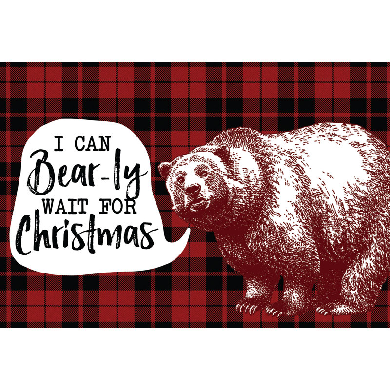Bearly Wait Christmas - Wrapped Canvas Print,  30cm H x 46cm W 