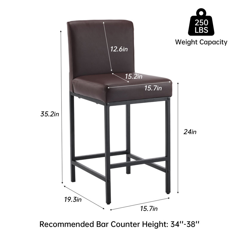 Ensemble de 6 tabourets de bar, tabourets de bar à hauteur de comptoir avec dossier, similicuir, pieds en métal, tabouret de bar rembourré avec coussin de siège moderne